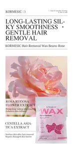 Detail of KORMESIC rose hair removal wax beans with centella asiatica extract for smooth skin