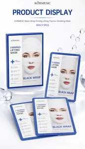 Detail der KORMESIC Black Wrap Firming Maske mit Produktanzeige und Verpackung
