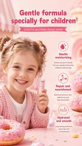 KORMESIC kids lip balm detail showing gentle moisturizing formula for children