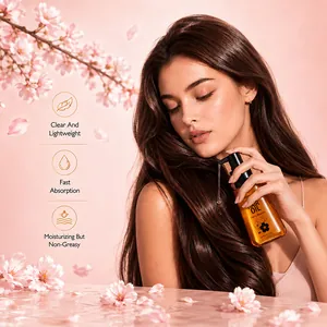Huile capillaire KORMESIC fleur de cerisier pour cheveux soyeux, formule légère et non grasse