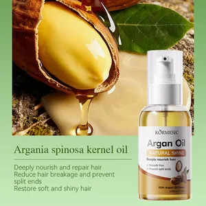 KORMESIC Argan Oil for hair repair and nourishment, 100ml bottle with natural shine