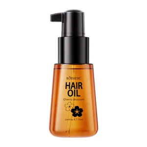Huile capillaire KORMESIC aux fleurs de cerisier en flacon pompe ambré de 75 ml pour cheveux