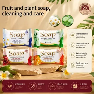 Jabón en Barra con Extractos Naturales de Frutas y Plantas KORMESIC Con Vitaminas B C E Hidratante Limpieza Profunda Jabón Sólido Perfumado para el Cuidado Diario del Cuerpo