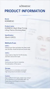 Detaillierte Anleitung zur Verwendung der KORMESIC Black Wrap Firming Lifting Maske