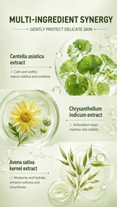 Détail de l'infographie montrant des extraits de Centella asiatica pour la peau