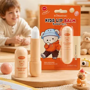 KORMESIC moisturizing kids lip balm with bubble gum flavor and cute bear design