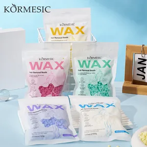 KORMESIC hard wax beads for painless hair removal, 5 packs of 100g each