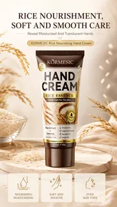 KORMESIC Rice Nourishing Hand Cream tube featuring rice extract and ceramide details