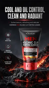 Detalle del limpiador facial de arcilla volcánica KORMESIC para hombres con lava