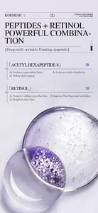 Detail view of Kormesic Peptides and Retinol facial serum with anti-aging benefits