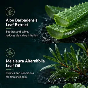 Natuurlijke Aloë Vera en Tea Tree olie extracten voor poriereinigende neusstrips.