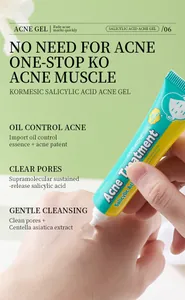 Gel de tratamiento de acné con ácido salicílico KORMESIC mostrando textura clara