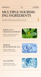 Detailed ingredient list for KORMESIC facial serum including Sodium Hyaluronate