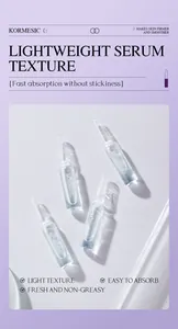 Close-up of KORMESIC peptide retinol serum ampoules with lightweight texture