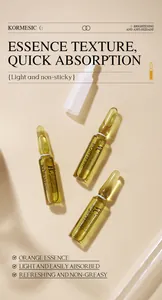 Close-up detail of KORMESIC VC Whitening Serum ampoules for skin brightening