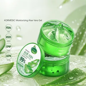 99% KORMESIC Moisturizing Aloe Vera Gel in clear green jar for soothing skin care