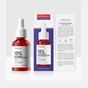 Detailansicht der KORMESIC 10% Niacinamid Serum Flasche und Verpackungsinformation