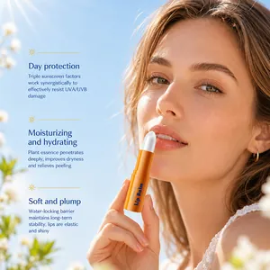Moisturizing lip balm with sun protection for day use by KORMESIC for soft and plump lips