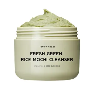 Dettaglio del detergente mochi al riso verde fresco con consistenza pastosa