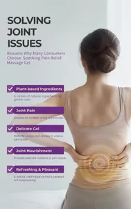 Detailed features of soothing pain relief massage gel highlighting joint care benefits