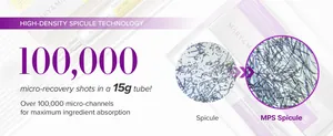 Detail microscopic view of high-density spicule technology in 15g PDRN collagen cream