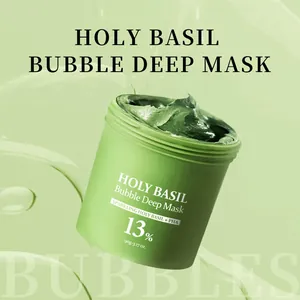 Λεπτομέρεια της Holy Basil Bubble Deep Mask που δείχνει την κρεμώδη υφή και PHA