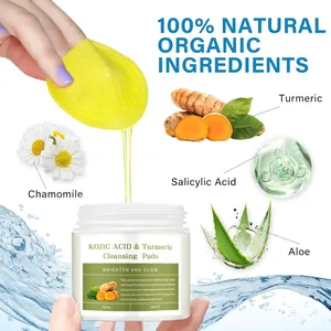 Detail der Kurkuma- und Kojisäure-Reinigungspads mit natürlichen Bio-Inhaltsstoffen