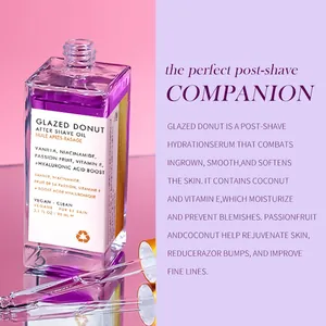 Glazed Donut after shave oil hydration serum with vanilla and niacinamide ingredients