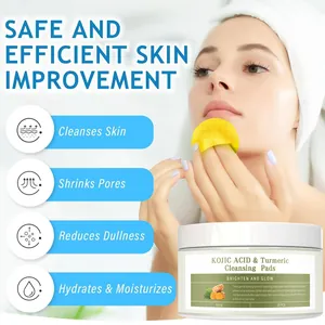 Detaillierte Infografik zu Kojic Acid und Turmeric Cleansing Pads für die Haut