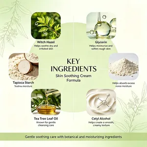 Key ingredients infographic for gentle skin soothing intertrigo cream formula