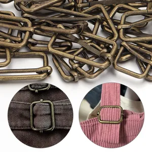 Hebilla de Ajuste de Metal de Hierro Deslizador de Correa de Bolso Hebilla Triangular Accesorios DIY Bronce Oro Plata Chapado Conector