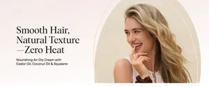 Professional hair care model showcasing smooth natural texture with air dry cream