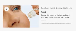 Nahaufnahme eines Micro-Infusion-Geräts bei der Behandlung der Gesichtshaut zur Absorption