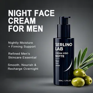 SERLINO LAB Men Night Face Cream Crema Viso Notte Firming Nightly Moisture Hydrating Sodium Hyaluronate Anti Aging Skin Care
