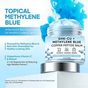 Blue Copper Peptide Balm facial cream with GHK-CU and Methylene Blue for anti-aging