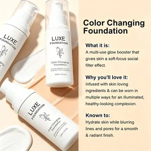 Fond de teint liquide LUXE changeant de couleur 50ml pour une peau éclatante