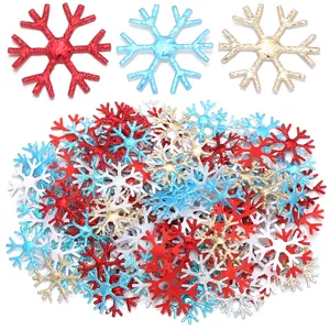 Lentejuelas de copos de nieve texturizadas para manualidades y decoración navideña