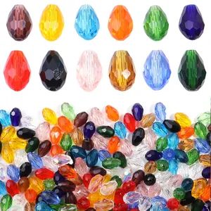 Perle di cristallo a goccia sfaccettate assortite per gioielli fai da te e hobby