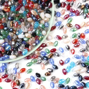 Perline di cristallo a goccia sfaccettate colorate per gioielli fai-da-te