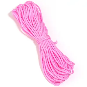 Faisceau de paracorde en polyester rose vif pour projets de tissage DIY et accessoires
