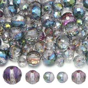 Cuentas de Vidrio Facetadas Color AB Para Creación de Joyas DIY Accesorios para Pulseras Collares Cuentas de Vidrio Sueltas al por Mayor