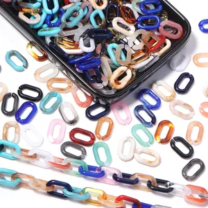 Kleurrijke acryl open ketting schakels voor DIY halskettingen, armbanden en telefoonbedeltjes