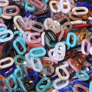 Kleurrijke acryl U-vormige open schakels voor DIY sieraden en telefoonketting accessoires