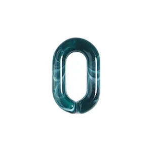 U-vormige acryl kettinglink gesp met blauwgroen marmerpatroon voor DIY-sieraden maken