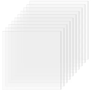 Set di 10 lastre acriliche quadrate trasparenti per cornici e stampa UV.