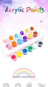 Detailed view of 8-color mini acrylic paint set for children's DIY art projects