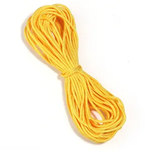 Corde en polyester tressé jaune vif de haute qualité pour le bricolage et accessoires de mode