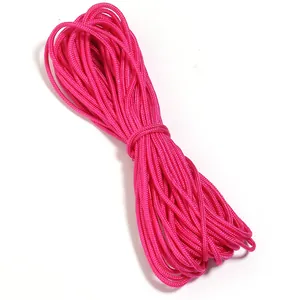 Paracorde tressée en polyester rose vif pour travaux manuels et accessoires vestimentaires