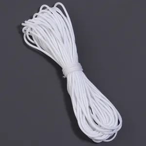 Paracorde en polyester blanc durable pour le bricolage et les cordons de vêtements, vue SKU.