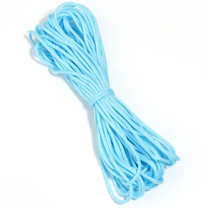 Paracorde bleu ciel en polyester de couleur unie pour l'artisanat et les accessoires